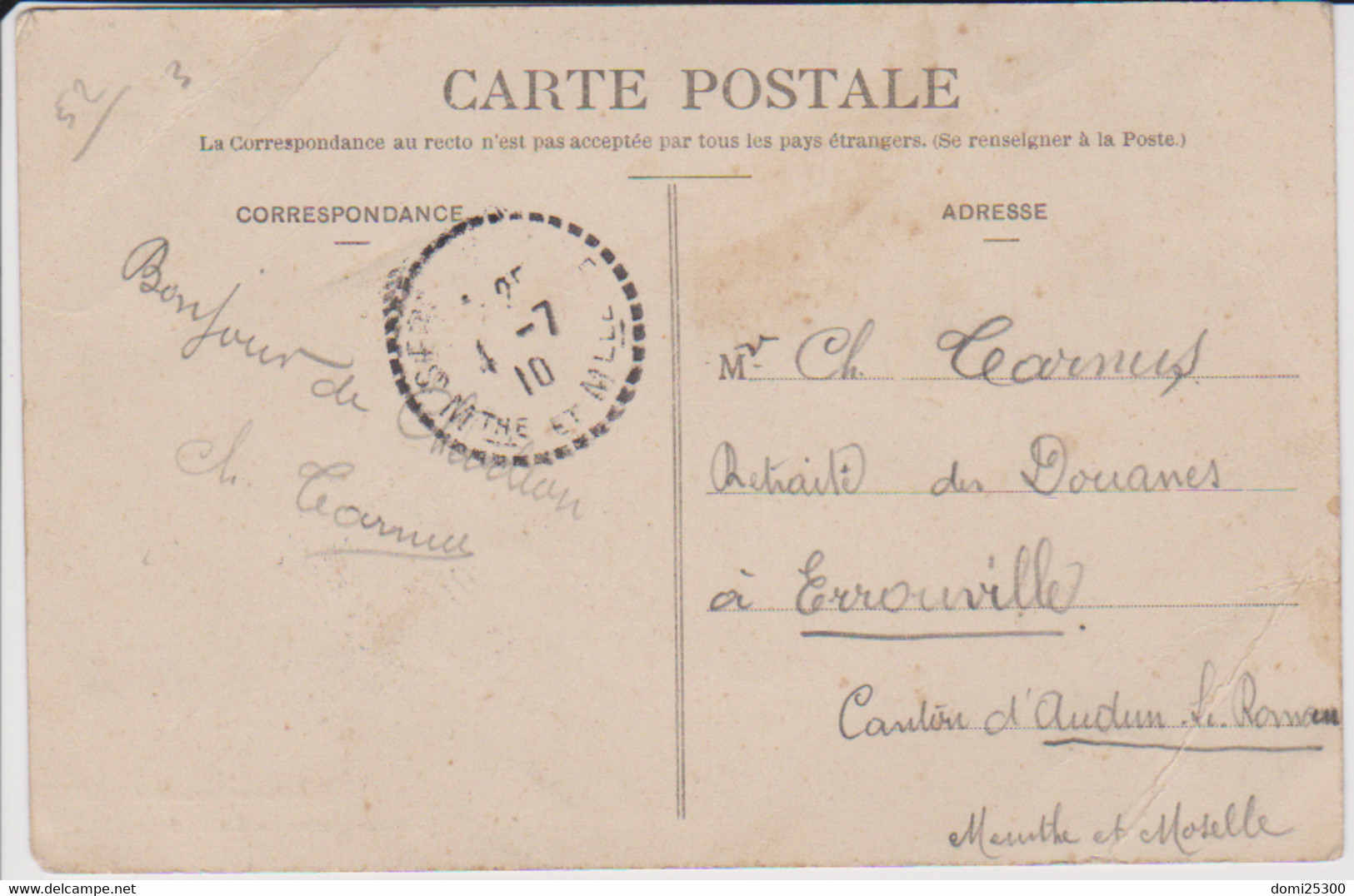 52 – CHEVILLON – La Mairie (collection Parmentier) – CPA écrite Au Verso (1910) - Chevillon