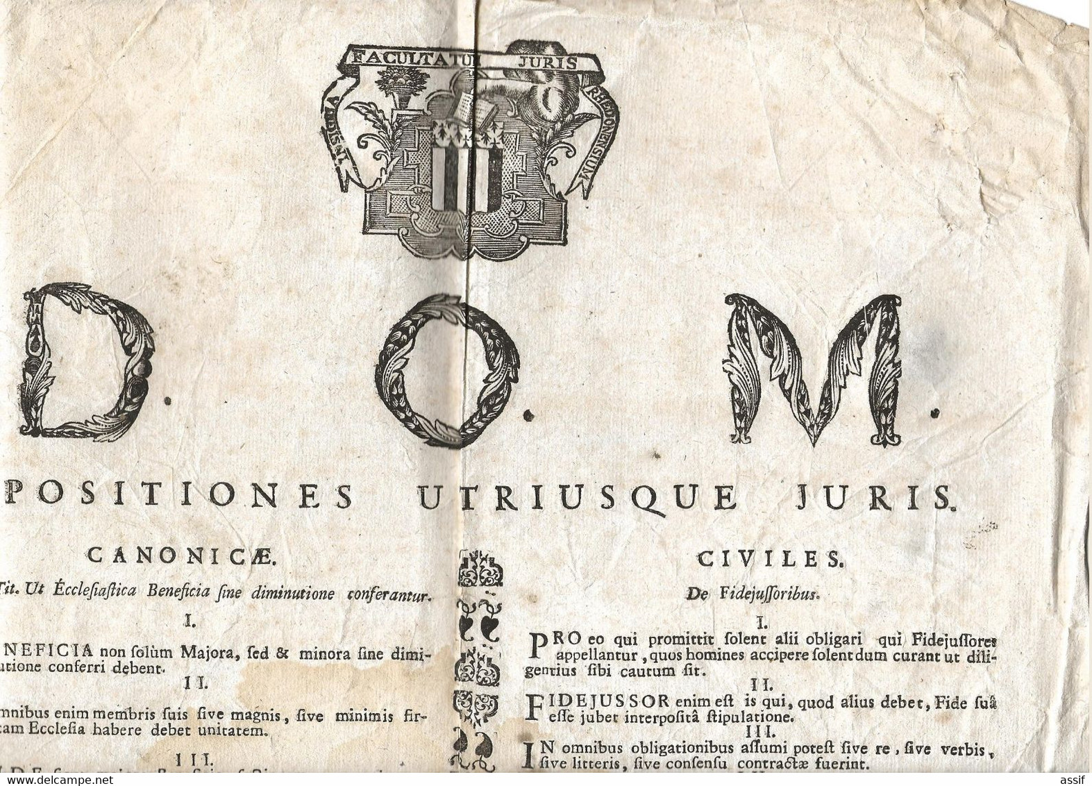 Rennes Placard 1746 Faculté De Droit  , Soutenance De Thèse Pour La Licence En Droit Canon Et Droit Civil - Posters