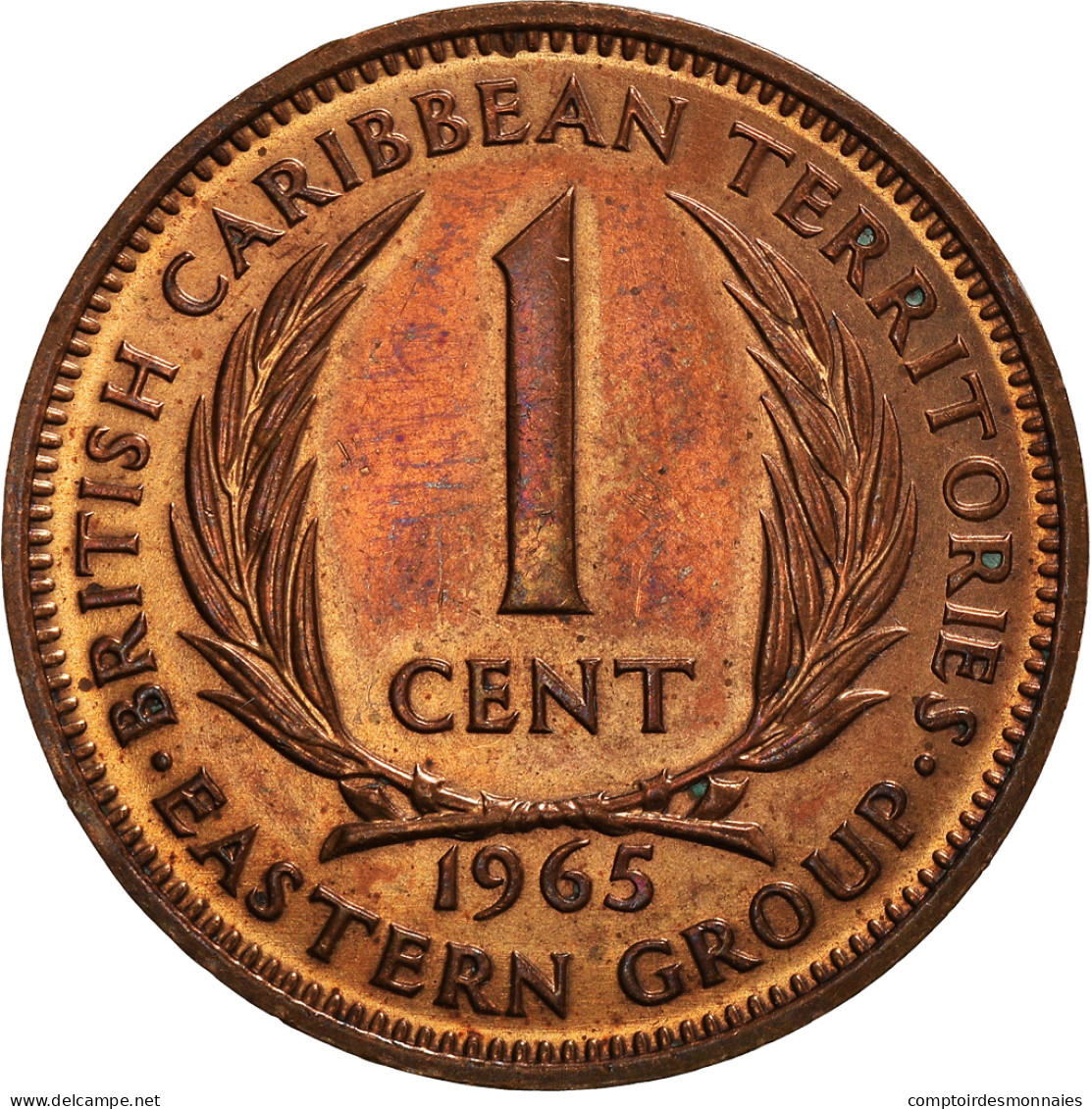Monnaie, Territoires Britanniques Des Caraïbes, Cent, 1965, TTB, Bronze, KM:2 - British Caribbean Territories