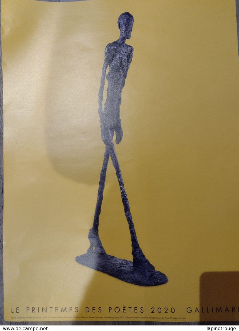 Affiche GIACOMETTI Alberto Le Printemps Des Poètes 2020 (L'homme Qui Marche - Affiches & Offsets