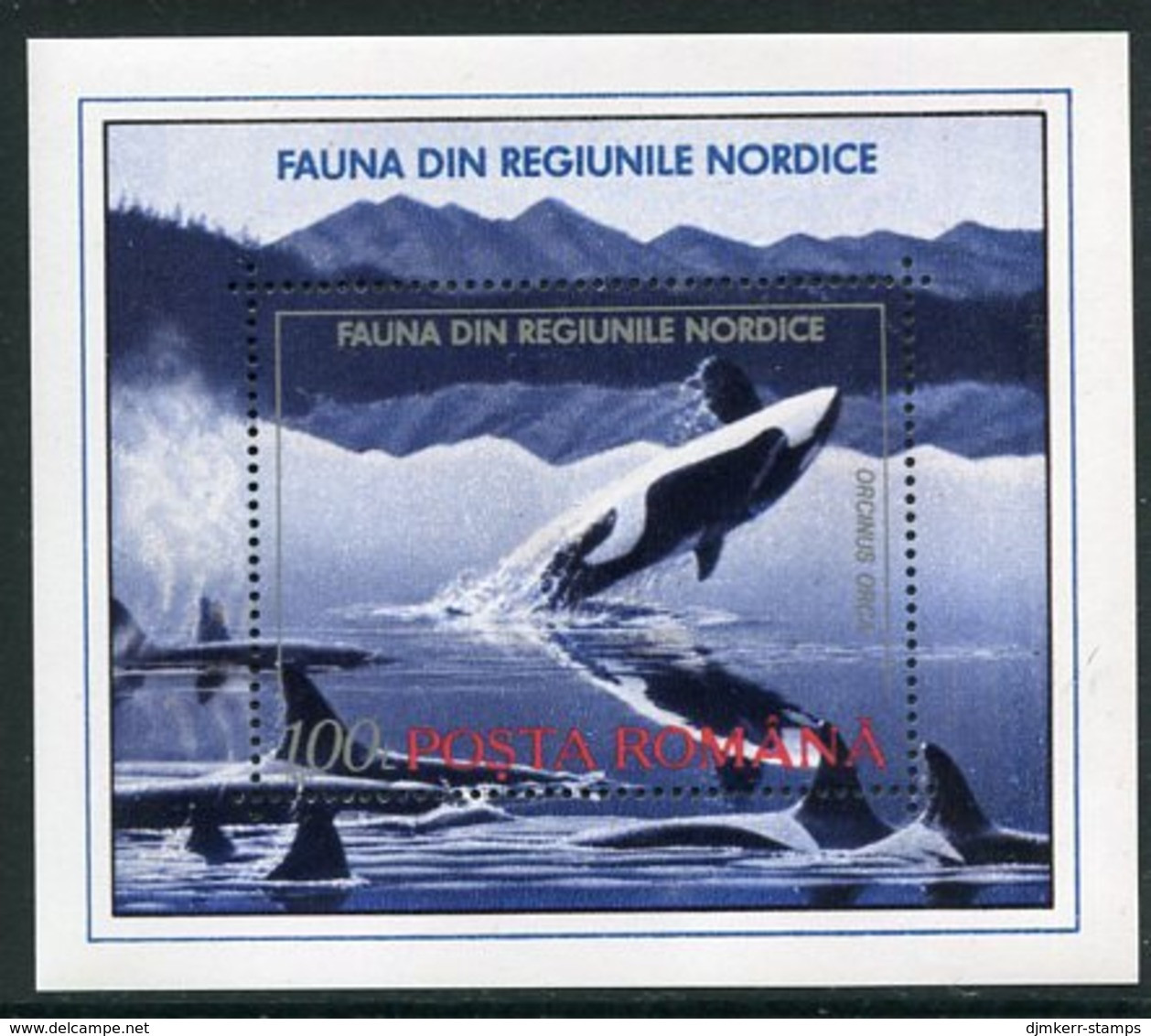 ROMANIA 1992 Fauna Of Northern Regions Block MNH / **.  Michel Block 278 - Blocks & Sheetlets