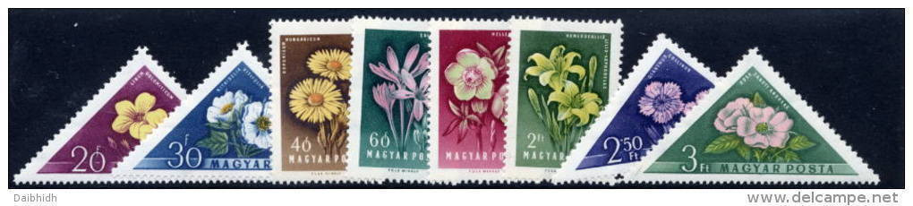 HUNGARY 1958 Flowers Set Of 8 MNH / **.  Michel; 1534-41 - Unused Stamps