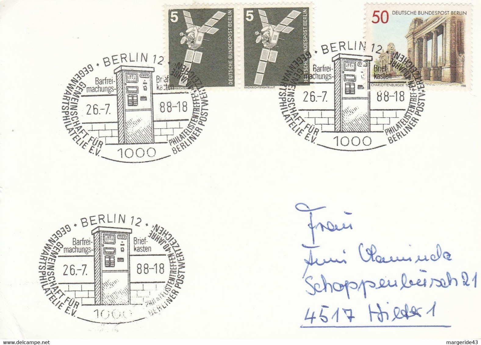 BERLIN FDC 1988 40 ANS FETE DE LA PHILATELIE - Franking Machines (EMA)