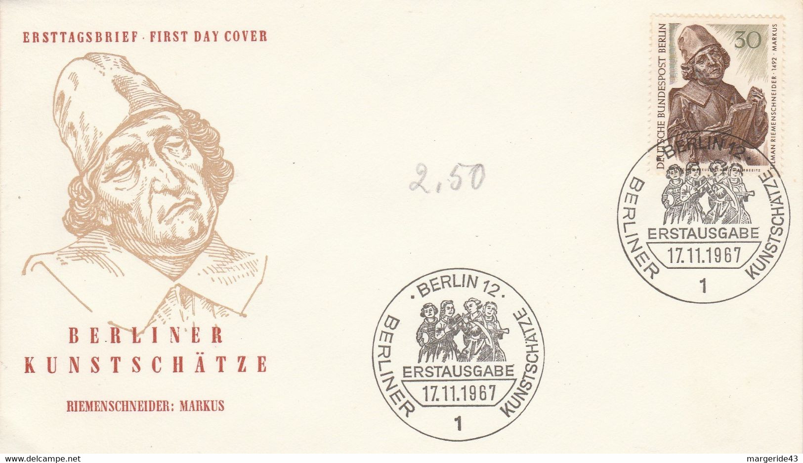 BERLIN FDC 1967 BERLINER RUNSTCHÄTZE - Macchine Per Obliterare (EMA)