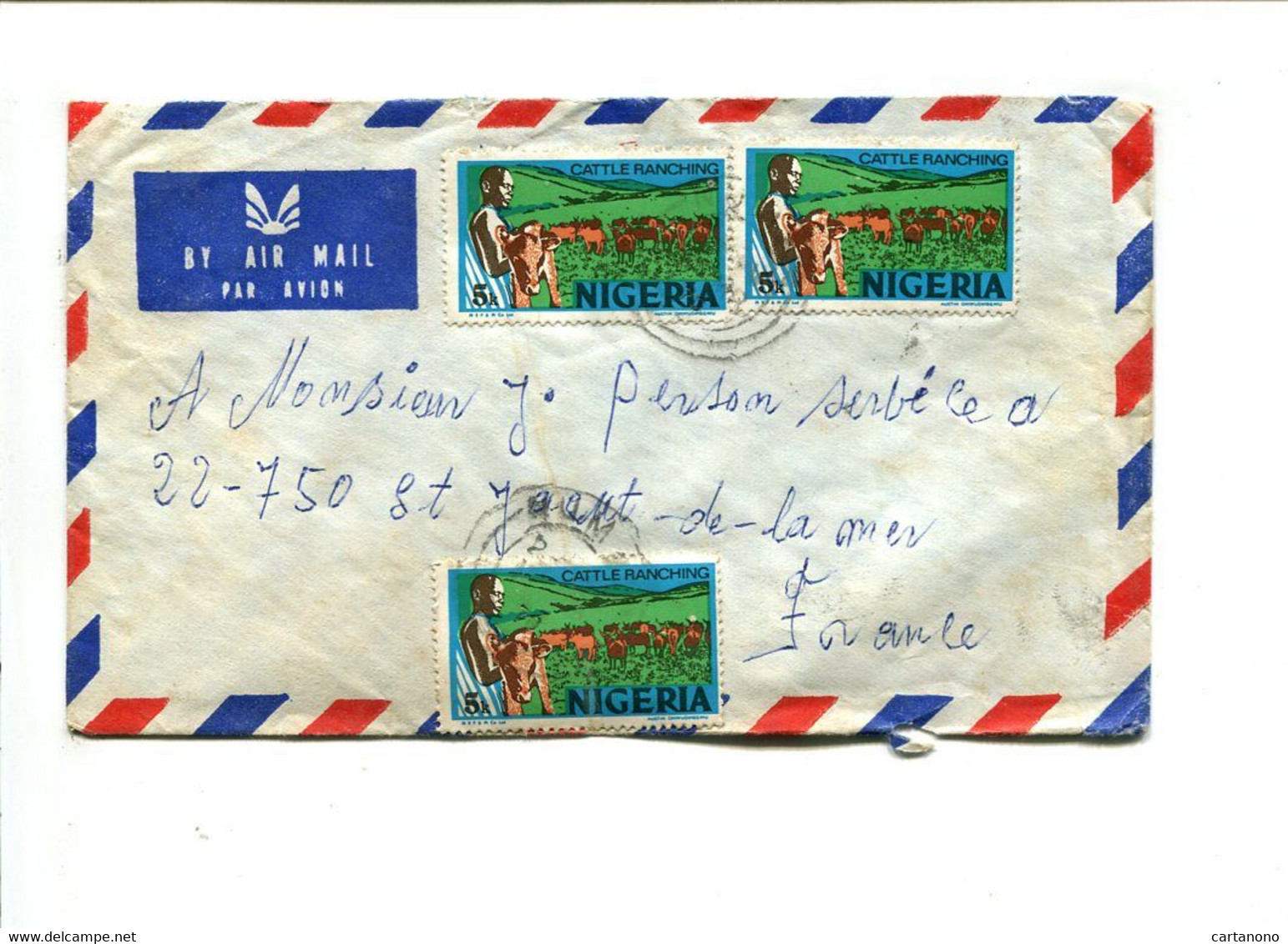 NIGERIA - Affranchissement Multiple Sur Lettre Pour La France - Agriculture / Bovin - Nigeria (1961-...)