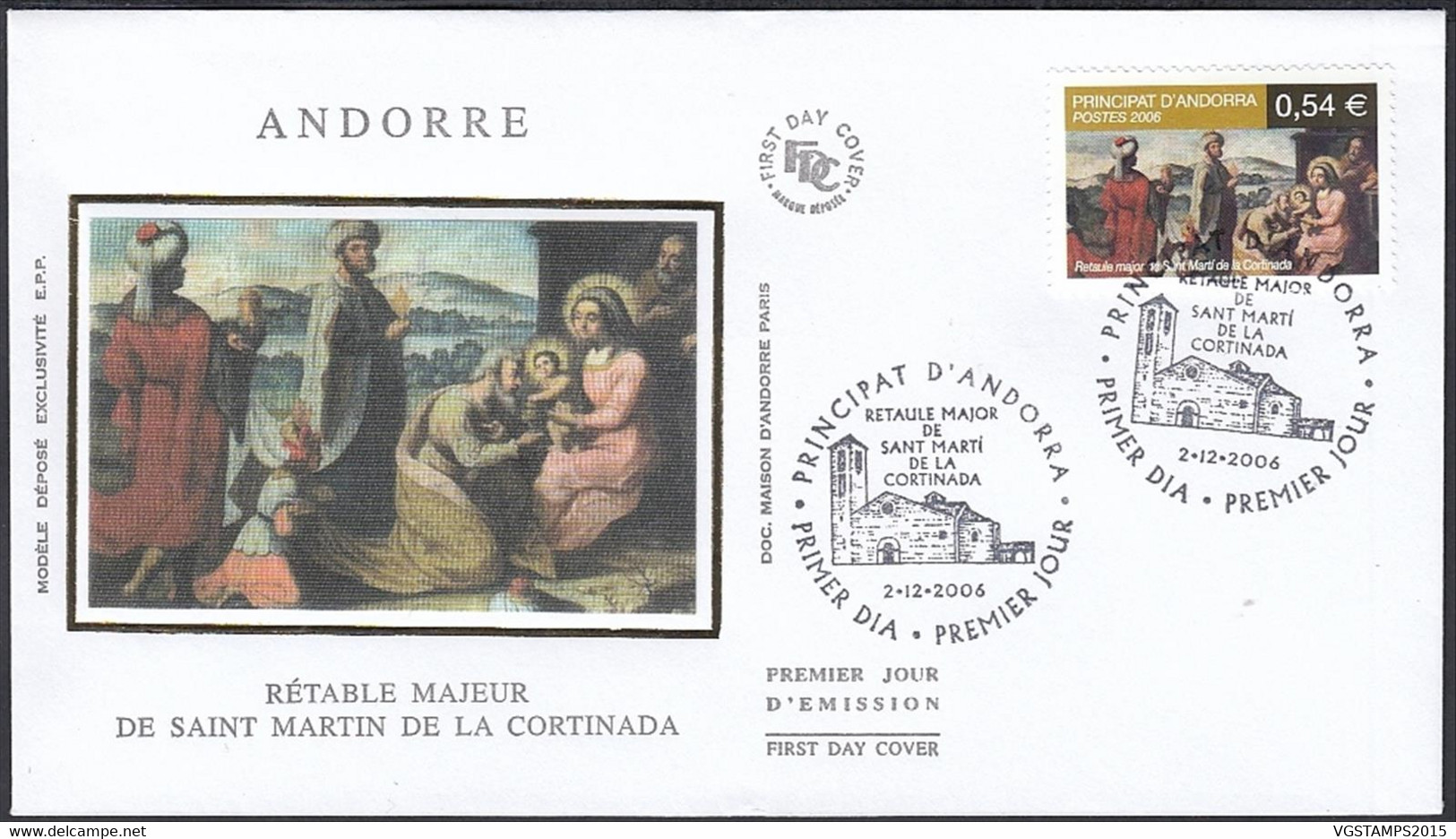 Andorre  2006-Andorre-Française- Lettre 1er. Jour Emission. Mi Nº 653/Yvert Nº 532. Theme: Noël....... (VG) DC-10325 - Usati