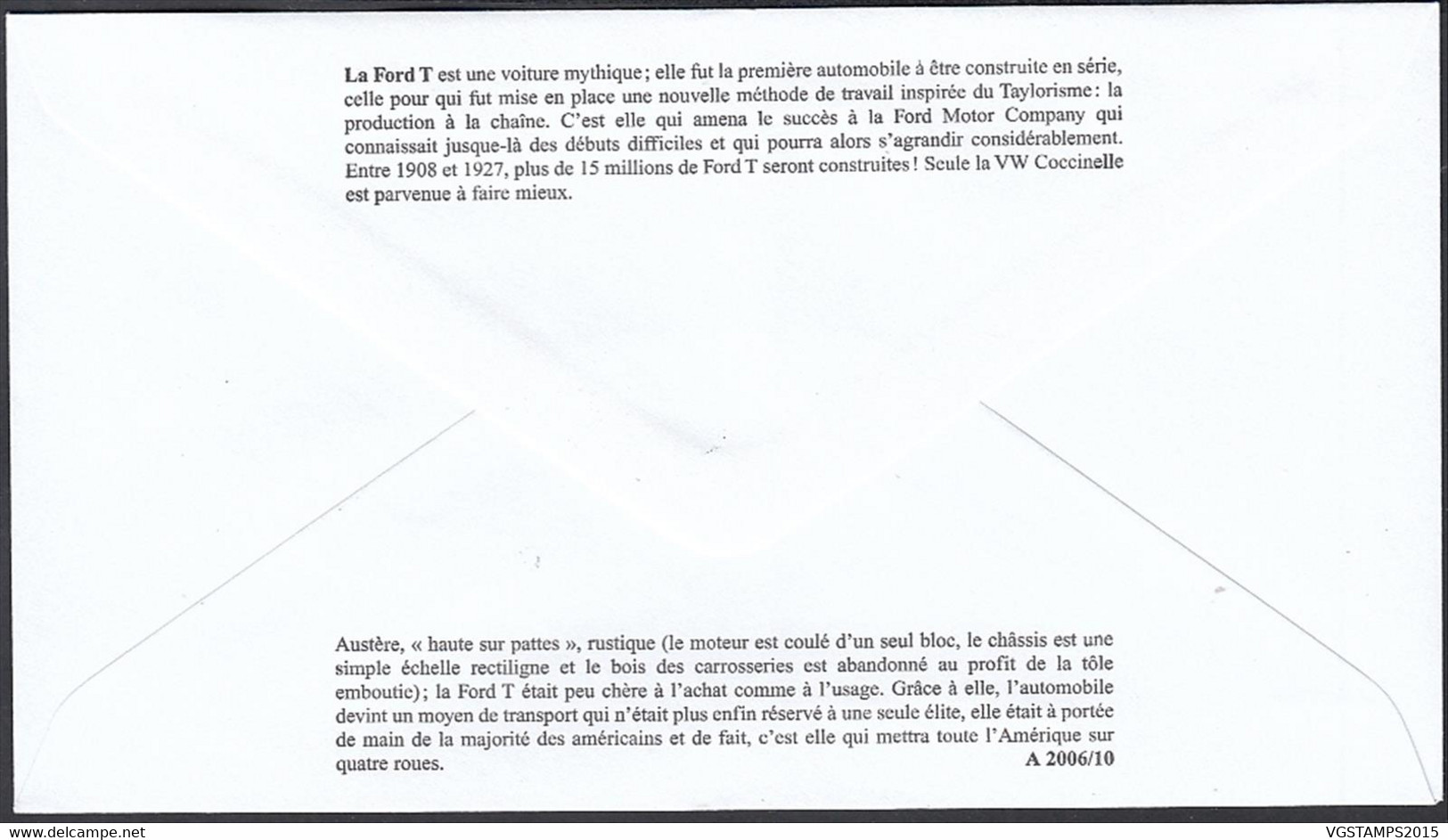 Andorre  2006-Andorre-Française- Lettre 1er. Jour Emission. Mi Nº 651/Yvert Nº 630. Theme: Voiture...... (VG) DC-10326 - Gebraucht