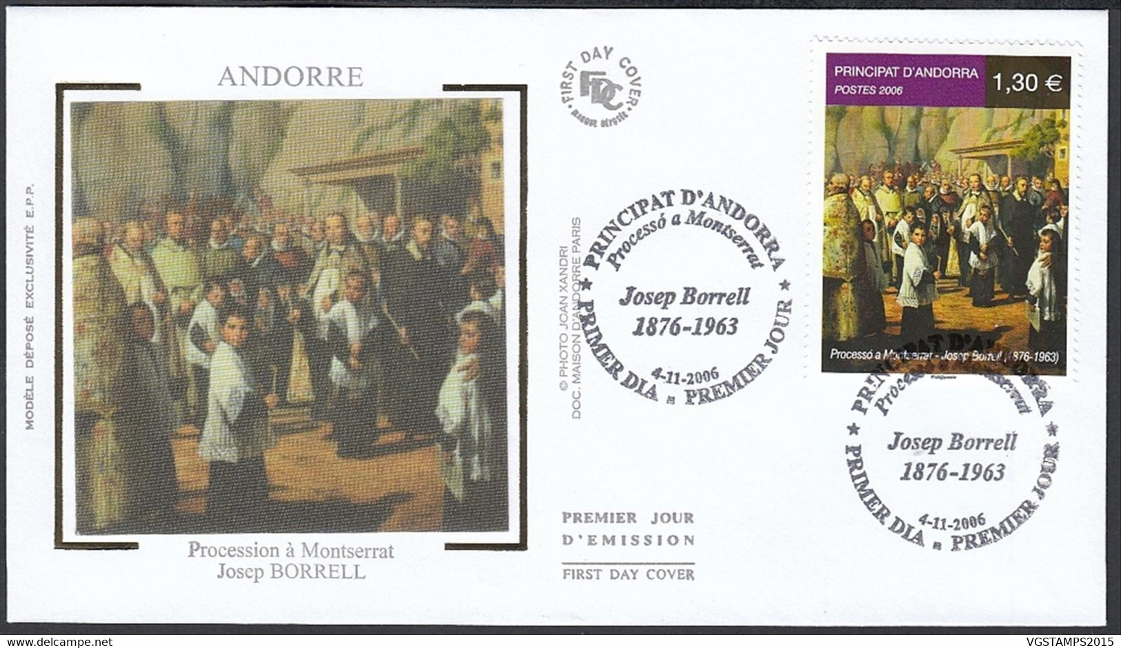 Andorre  2006-Andorre-Française- Lettre 1er. Jour Emission. Mi Nº 652/Yvert Nº 631. Theme: Peinture... (VG) DC-10328 - Used Stamps