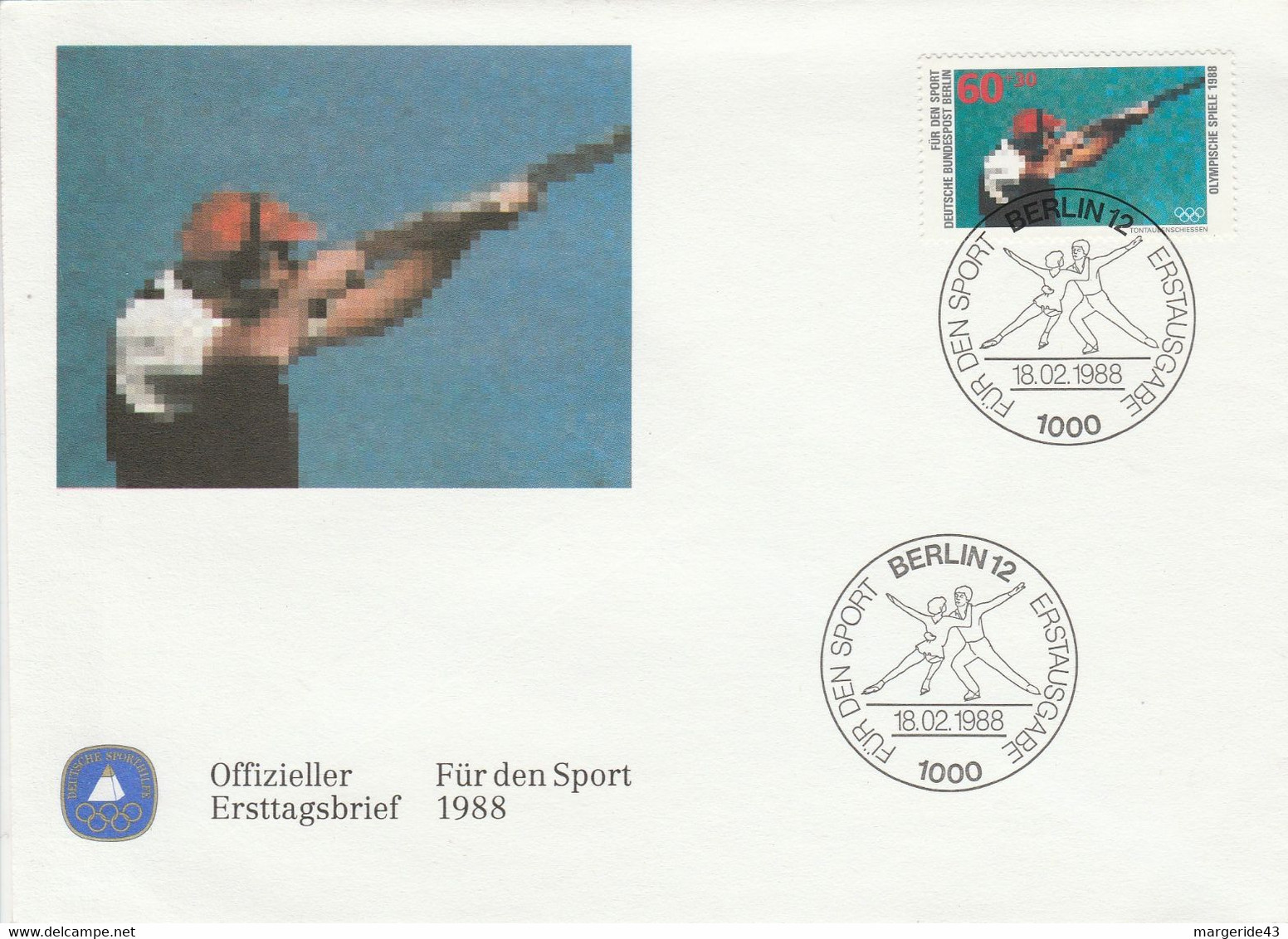 BERLIN FDC 1988 TIR A LA FOSSE - Maschinenstempel (EMA)