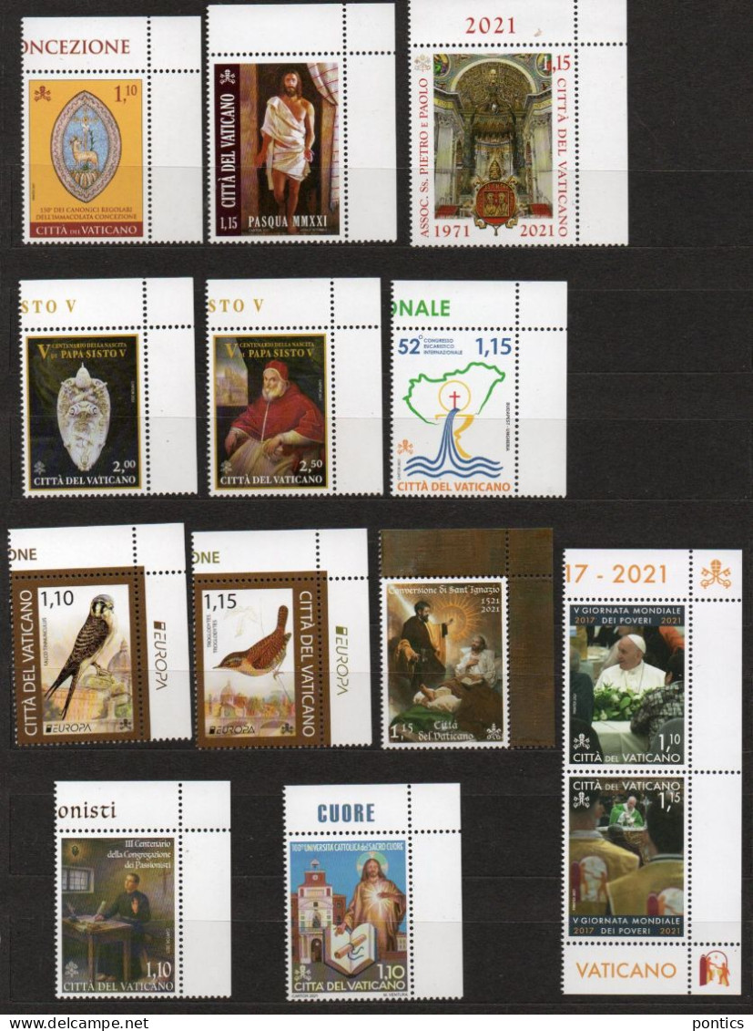 2021 - VATICANO - SAF - ANNATA COMPLETA ** - Unused Stamps