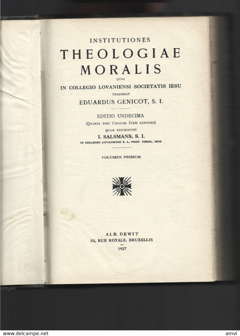 22-177 Sam THEOLOGIA MORALIS INSTITUTIONES - EN 2 VOLUMES : TOMES 1 Et 2 - Culture