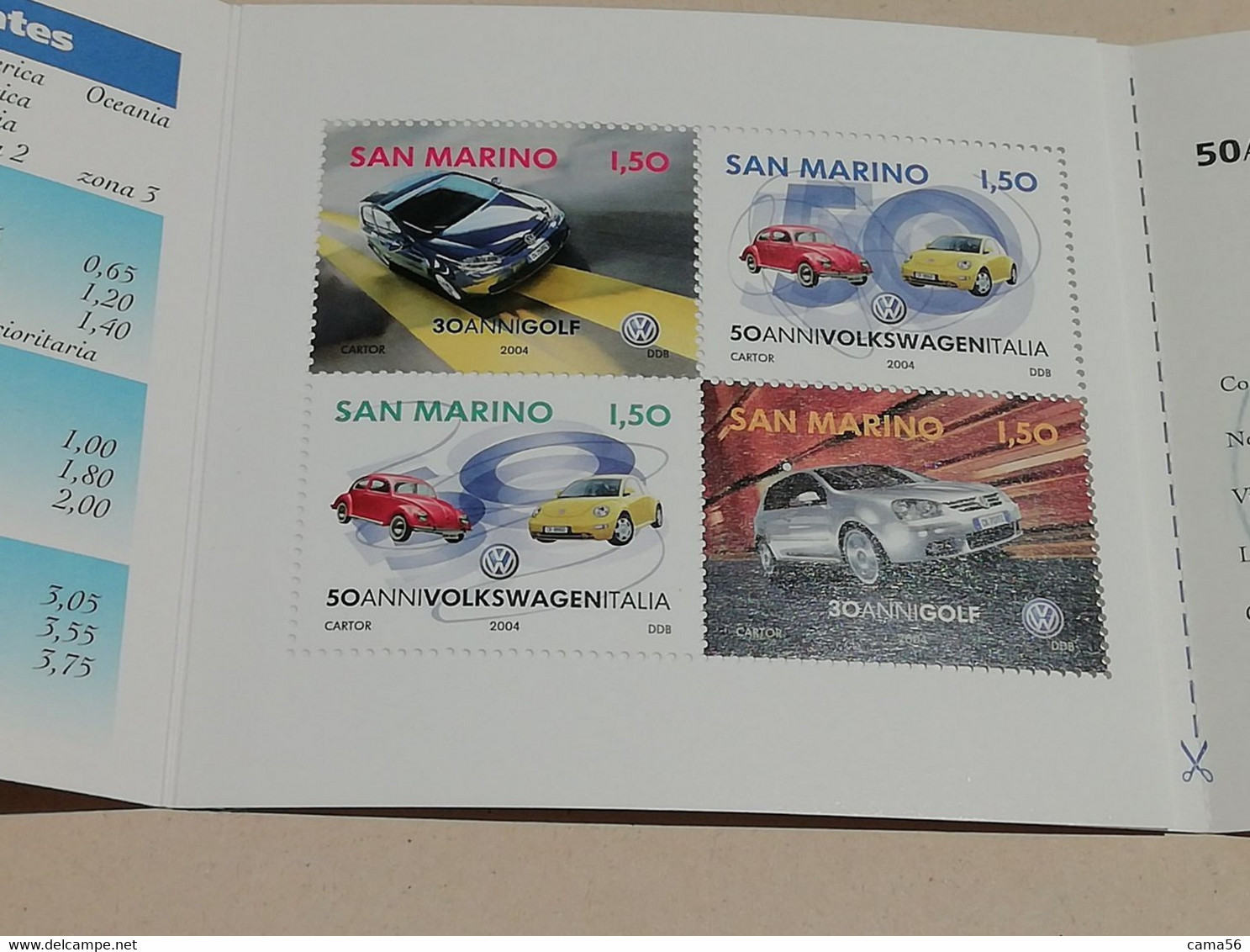 San Marino 2004 -  Le Grandi Industrie Automobilistiche Volkswagen. - Booklets