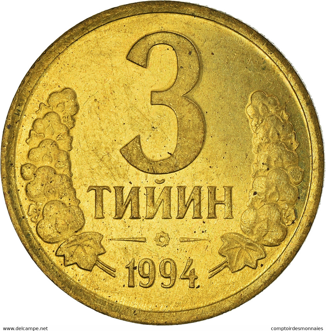 Monnaie, Uzbekistan, 3 Tiyin, 1994, SUP+, Brass Plated Steel, KM:2.2 - Usbekistan