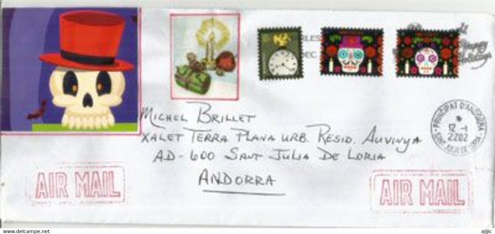 Day Of The Dead In America / Dia De Los Muertos -  Letter To Andorra (Principality) - Briefe U. Dokumente