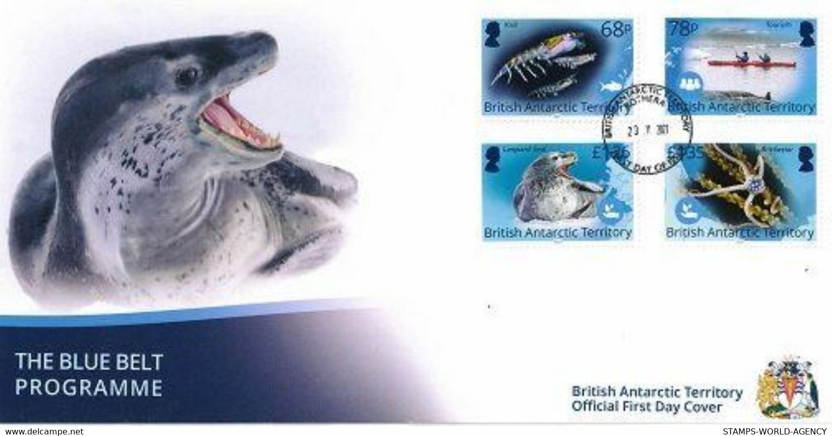 2021-11- BRITISH ANTARCTIC- BAT -  ANIMALS BLUE BELT           FDC      4V      MNH** - FDC