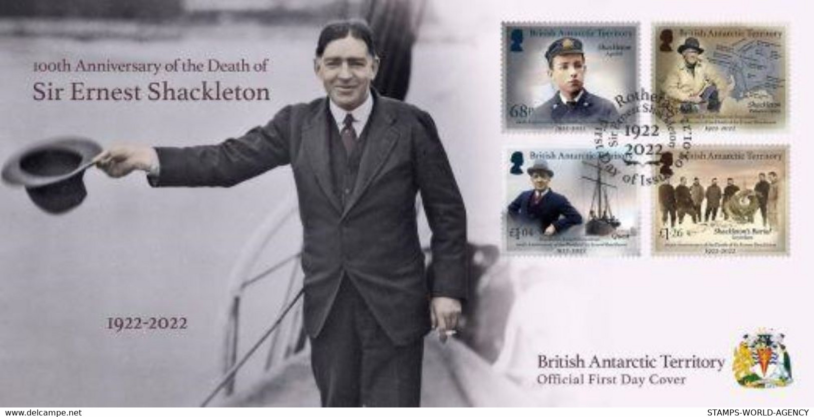 2021-11- BRITISH ANTARCTIC- BAT - SIR ERNEST SHACKLETON       FDC        4V      MNH** - FDC