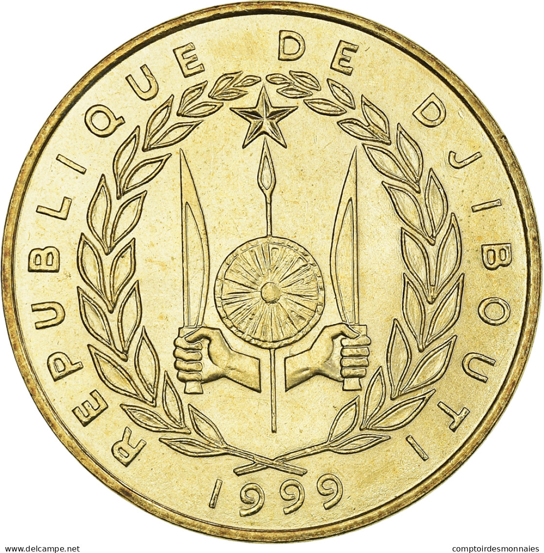 Monnaie, Djibouti, 20 Francs, 1999, Paris, SPL, Bronze-Aluminium, KM:24 - Djibouti