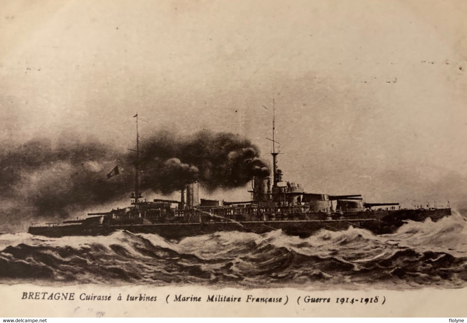 Le BRETAGNE - Cuirassé à Turbines - Bateau De Guerre - Marine Militaire Française - Militaria - Navire Ship War - Segelboote