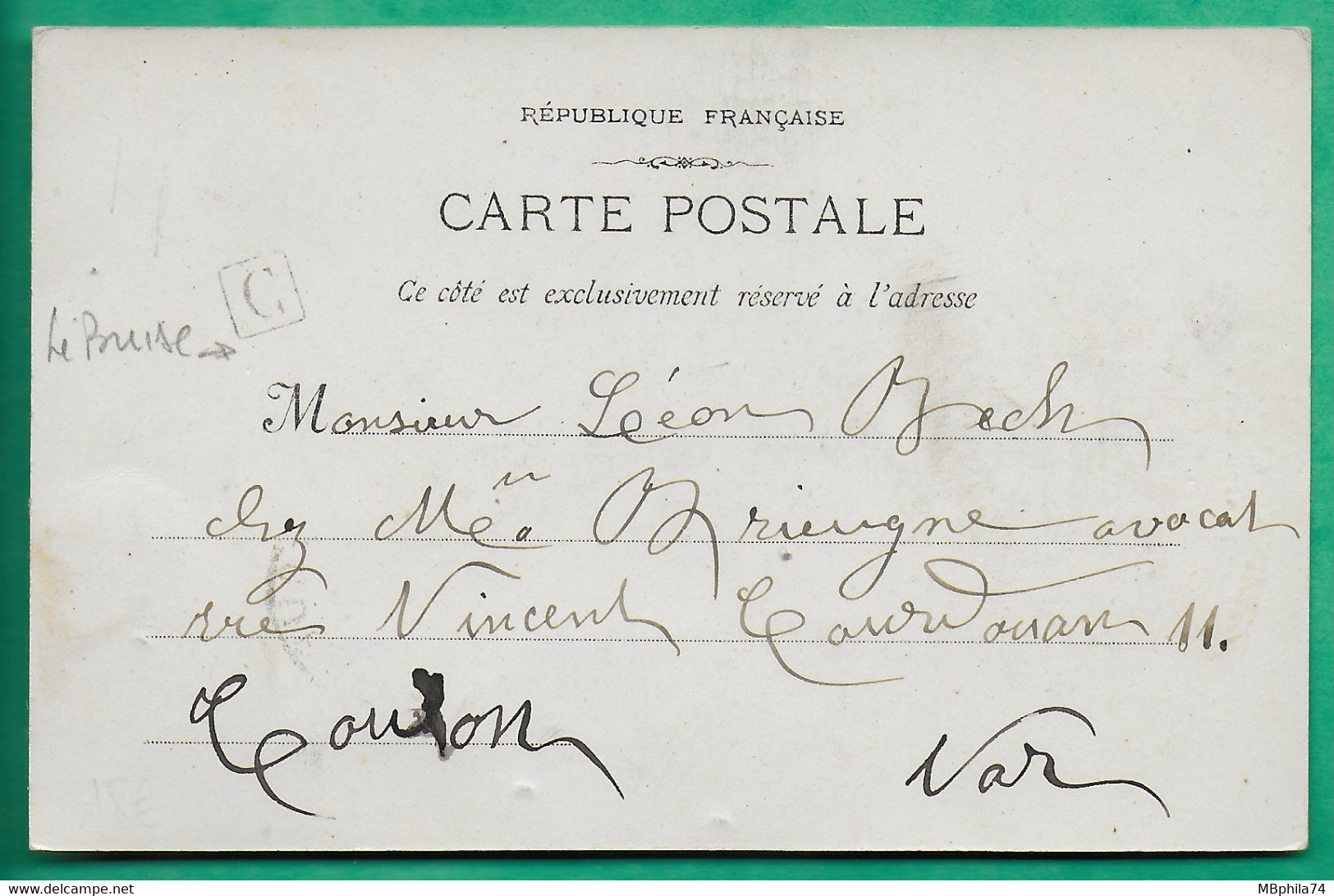 N°107 PAIRE + BANDE DE 3 CARTE POSTALE HUMORISTIQUE POISSONIERE MARSEILLAISE SIX FOURS VAR POUR TOULON + BOITE URBAINE C - 1877-1920: Periodo Semi Moderno