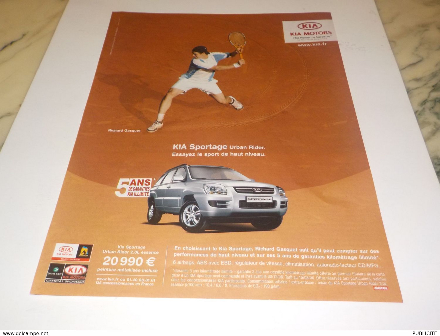 PUBLICITE RICHARD GASQUET ET KIA  2006 - Sonstige & Ohne Zuordnung