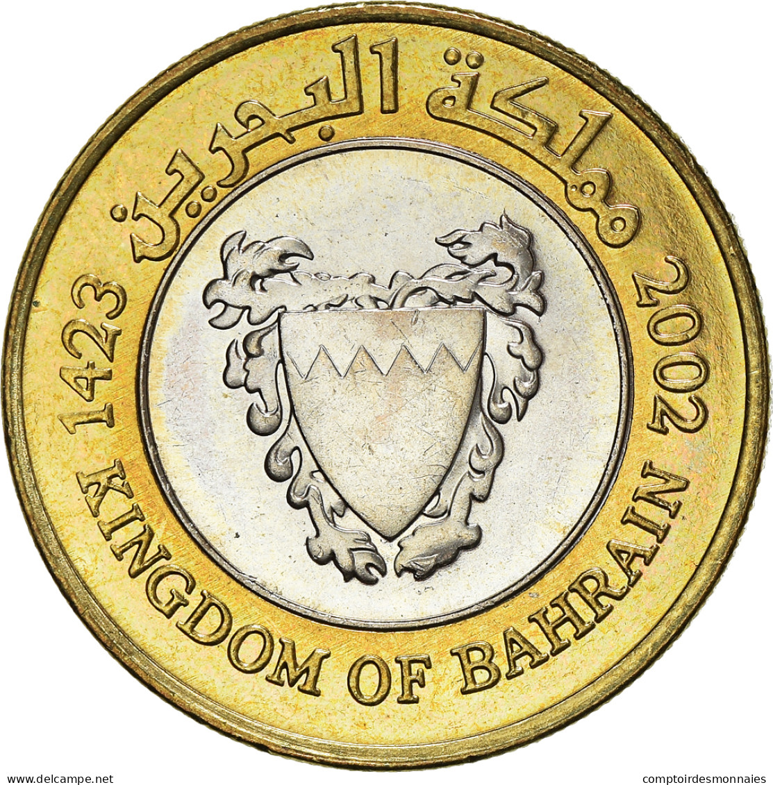 Monnaie, Bahrain, Hamed Bin Isa, 100 Fils, 2002/AH1423, SUP+, Bimétallique - Bahrein