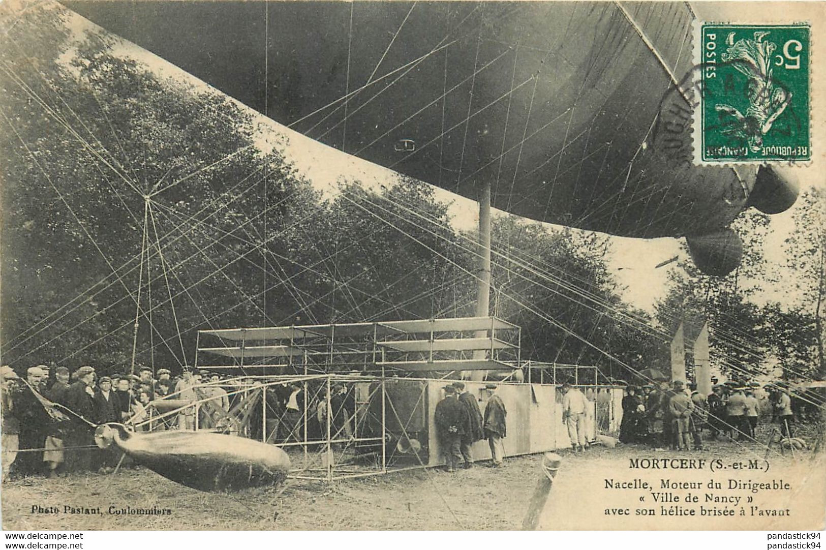 CPA Thèmes Transports AVION BALLON MORTCERF NACELLE MOTEUR DU DIRIGEABLE VILLE DE NANCY...PHOT.PASTANT 1909 VOIR IMAGES - Andere & Zonder Classificatie