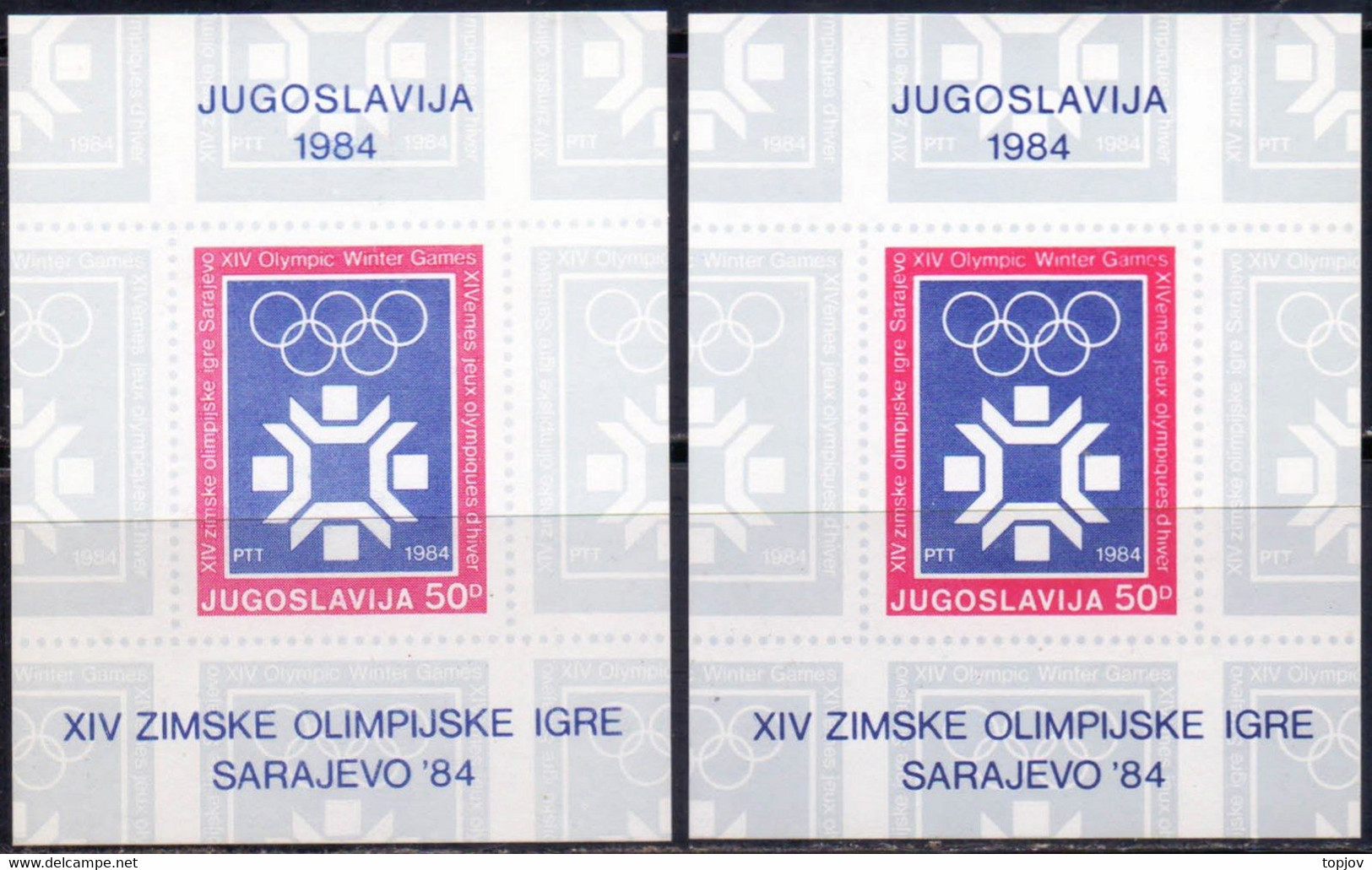 JUGOSLAVIA - OLYMPIC  SARAJEVO - DIFER. COLOR - **MNH - 1984 - Ongetande, Proeven & Plaatfouten