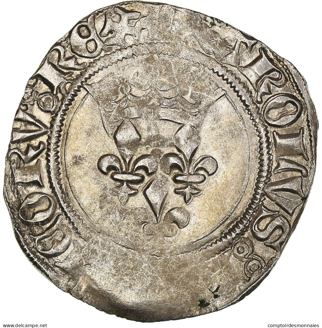 Monnaie, France, Charles VI, Florette, Tournai, TB+, Billon, Duplessy:387A - 1380-1422 Karl VI. Der Vielgeliebte