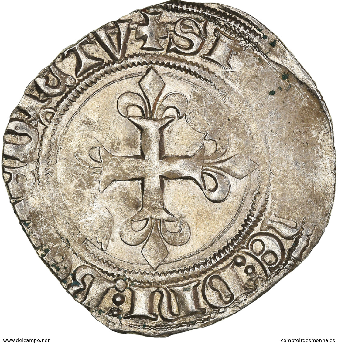 Monnaie, France, Charles VI, Florette, Tournai, TB+, Billon, Duplessy:387A - 1380-1422 Charles VI Le Fol