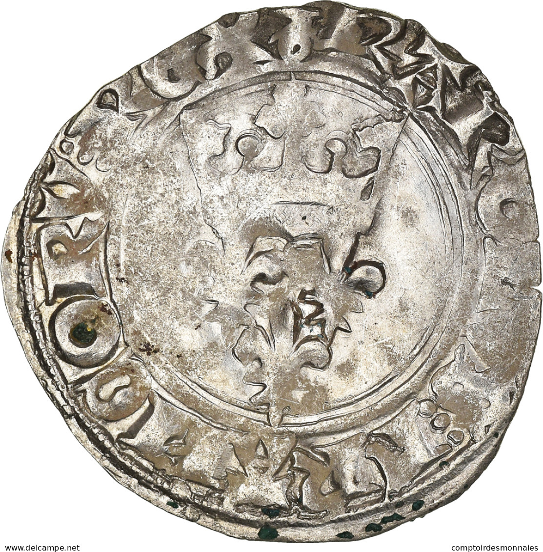 Monnaie, France, Charles VI, Florette, Paris, TTB, Billon, Duplessy:387A - 1380-1422 Karl VI. Der Vielgeliebte