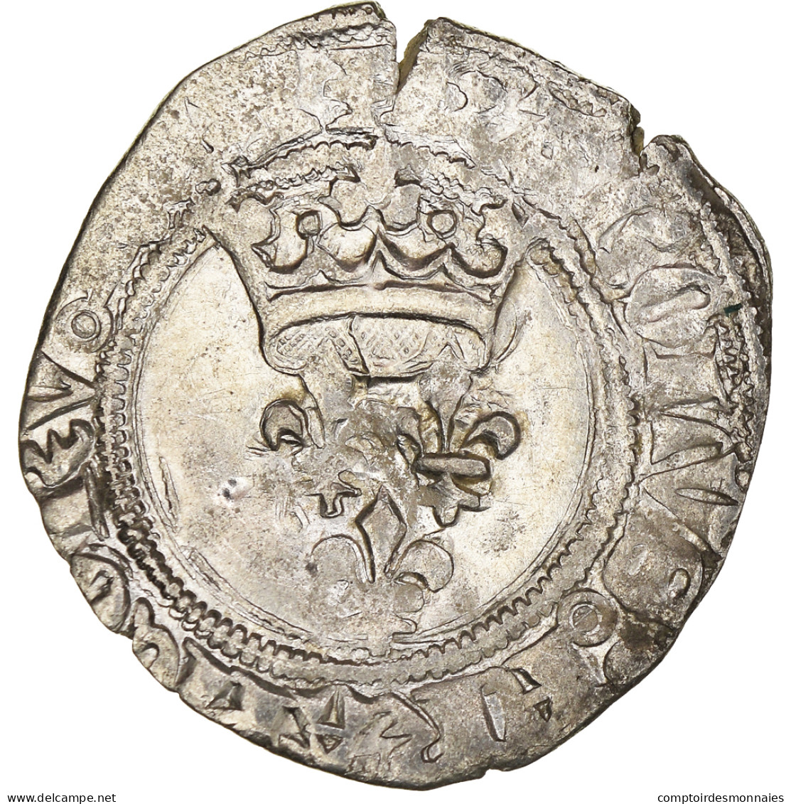 Monnaie, France, Charles VI, Florette, Paris, TB+, Billon, Duplessy:387C - 1380-1422 Charles VI The Beloved