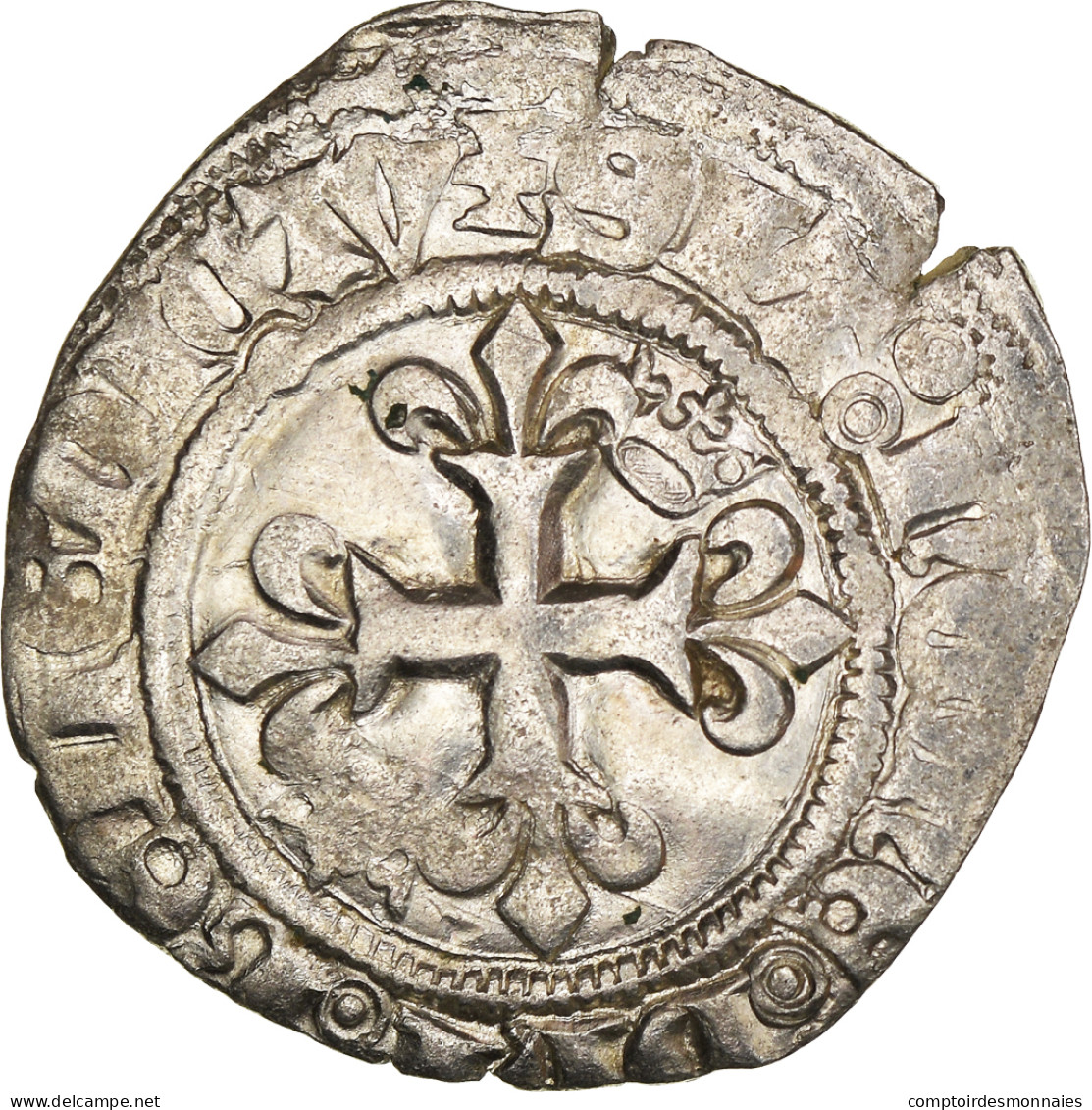 Monnaie, France, Charles VI, Florette, Paris, TB+, Billon, Duplessy:387C - 1380-1422 Charles VI Le Fol