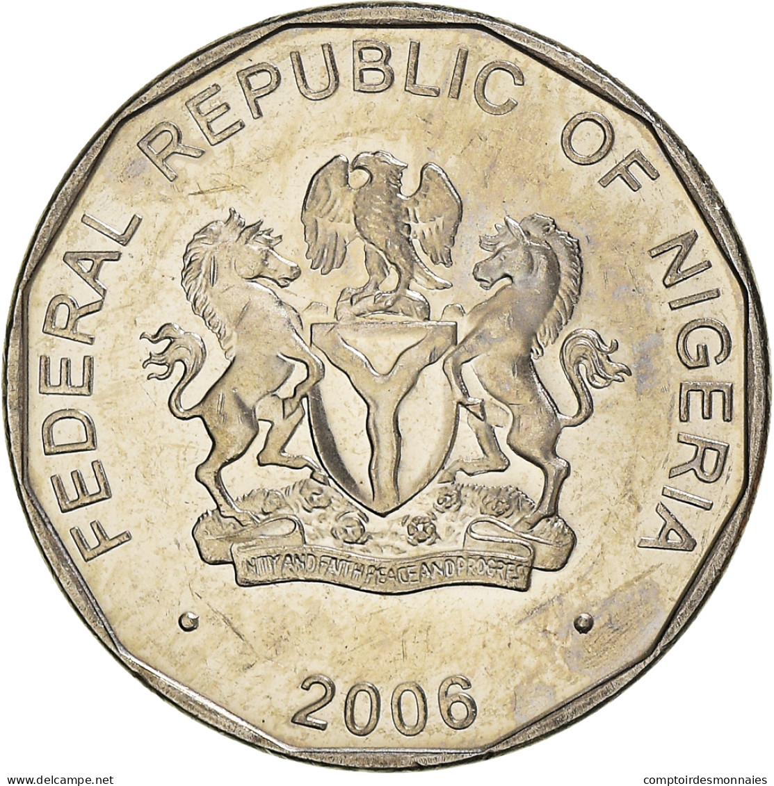 Monnaie, Nigéria, 50 Kobo, 2006, SUP+, Nickel Clad Steel, KM:13.3 - Nigeria