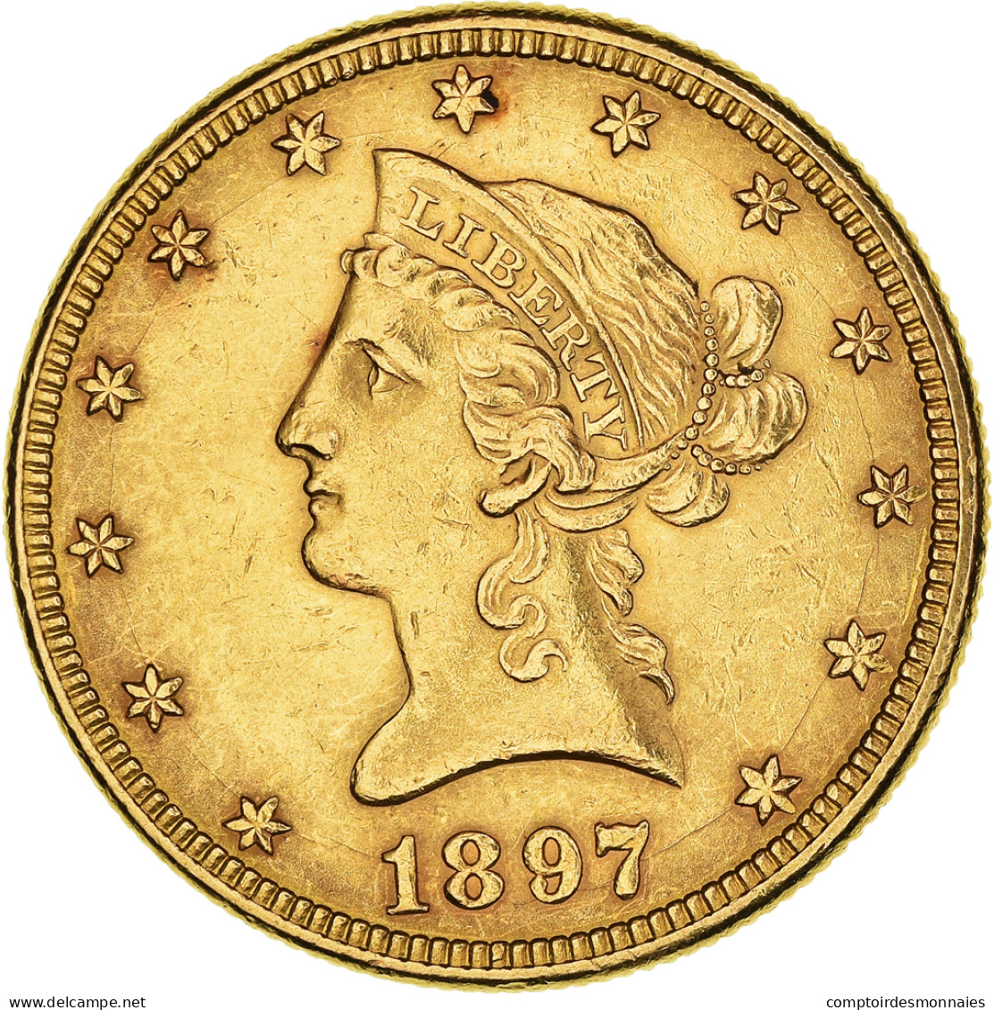 Monnaie, États-Unis, Coronet Head, $10, Eagle, 1897, U.S. Mint, Philadelphie - 10$ - Eagle - 1866-1907: Coronet Head