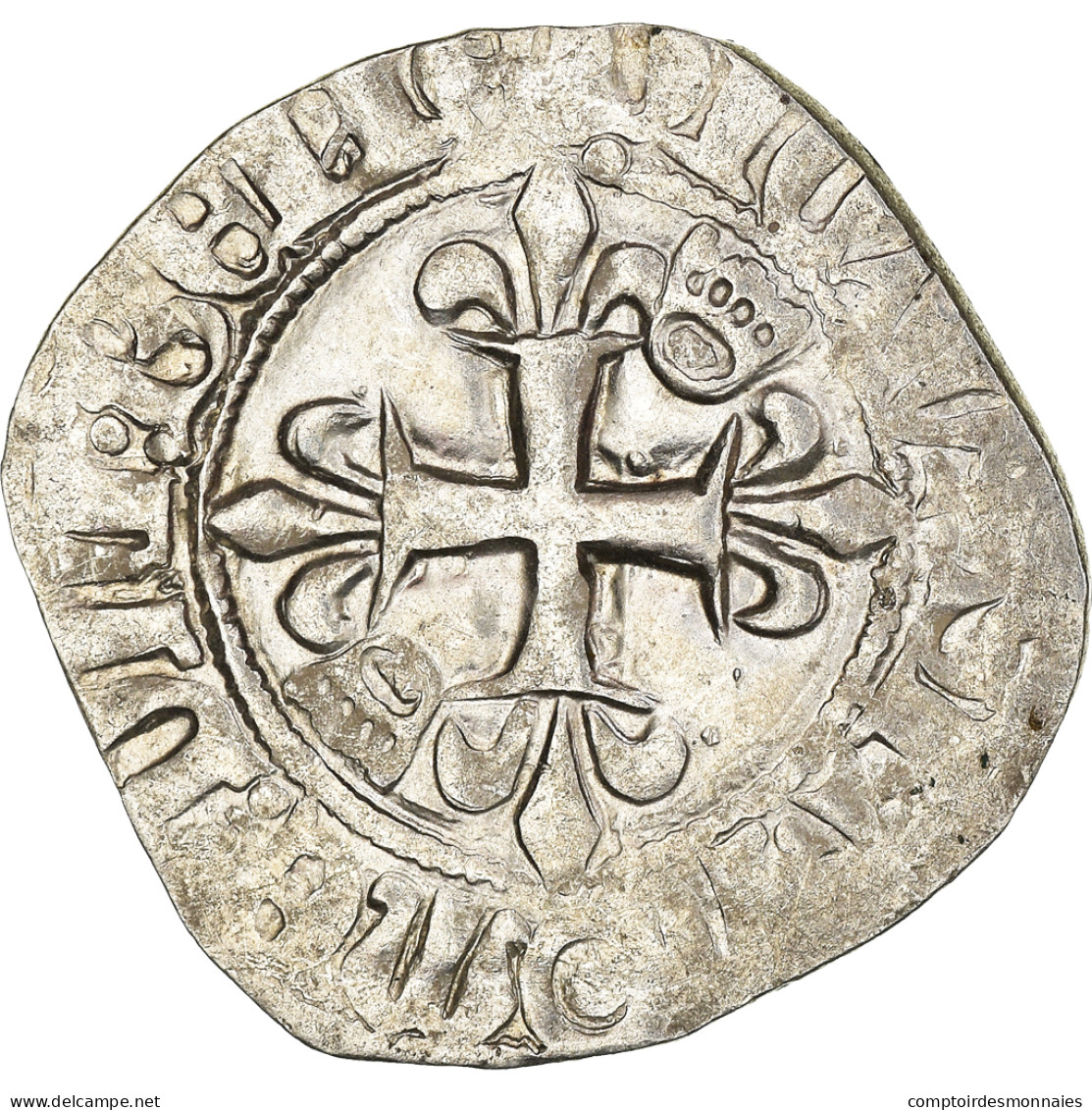 Monnaie, France, Charles VI, Florette, Rouen, TTB, Billon, Duplessy:387A - 1380-1422 Karl VI. Der Vielgeliebte