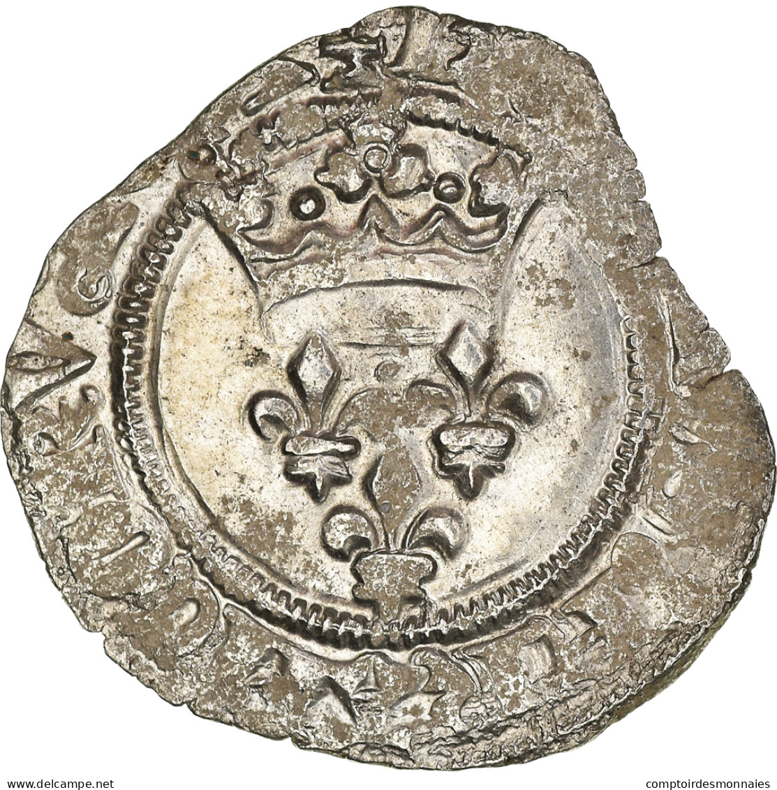 Monnaie, France, Charles VI, Florette, Tournai, TB+, Billon, Duplessy:387A - 1380-1422 Karl VI. Der Vielgeliebte