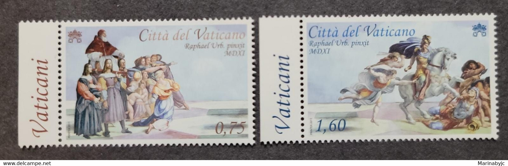 SP) 2011 VATICAN, HELIODORO BEDROOM, RAPHAEL MURALS, ART, COMPLETE SERIES, MNH - Other & Unclassified