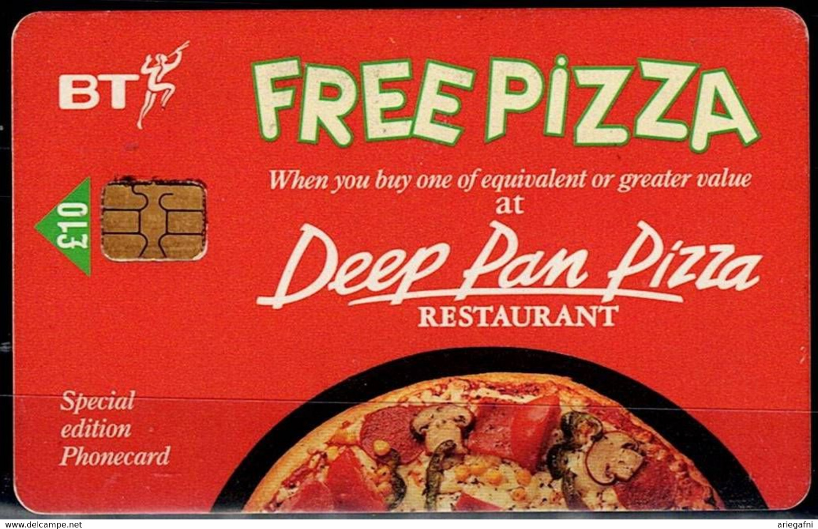 UNITED KINGDOM 1999 PHONECARD BT FREE PIZZA USED VF!! - Autres & Non Classés