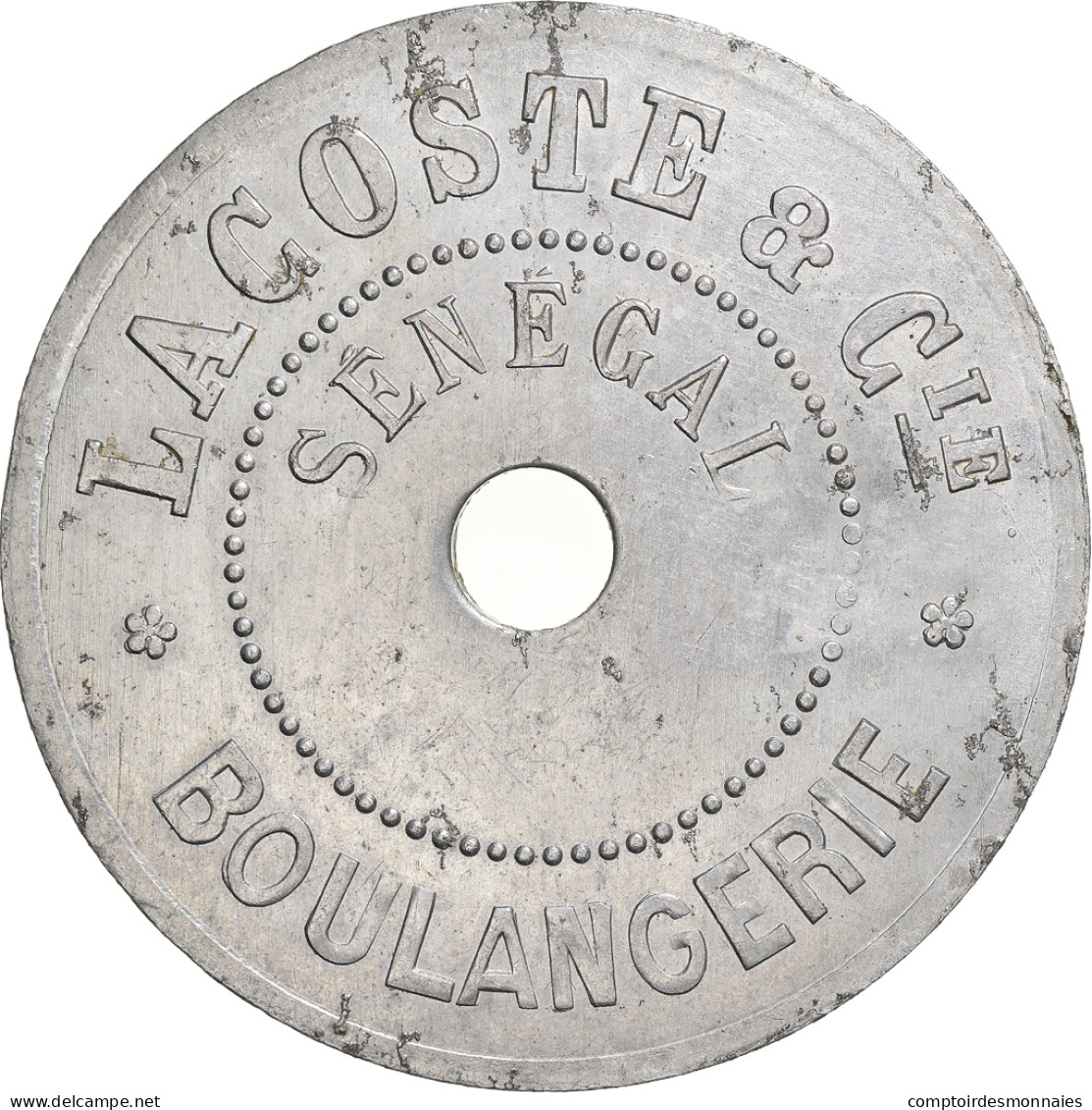 Monnaie, Senegal, 10 Centimes, Boulangerie Lacoste, SUP, Aluminium, Lecompte:23 - Noodgeld