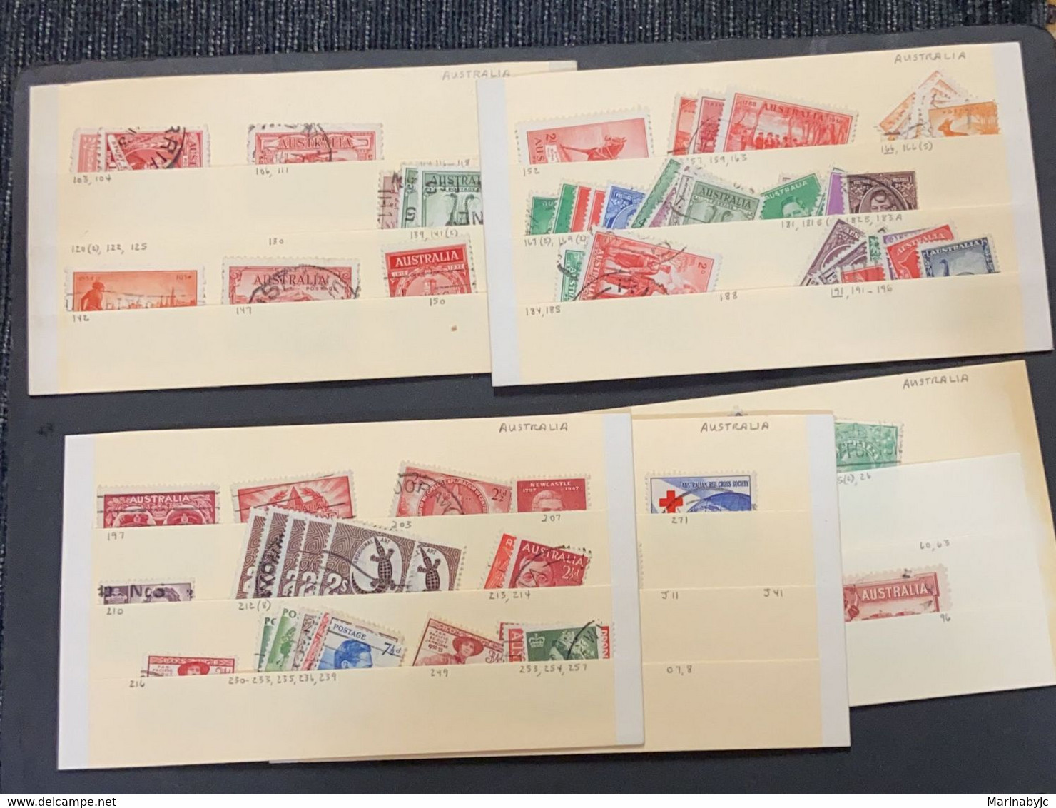 SP) 1954 CIRCA AUSTRALIA, SPECIAL COLLECTION, INCLUDES MANILA CARDBOARD BOXES, SET OF 5, OVERPRINTS, CANCELLATION, USED - Autres & Non Classés