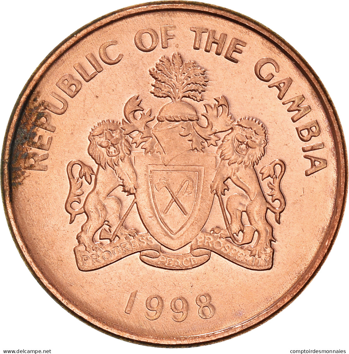 Monnaie, GAMBIA, THE, 5 Bututs, 1998, TTB, Cuivre Plaqué Acier, KM:55 - Gambia