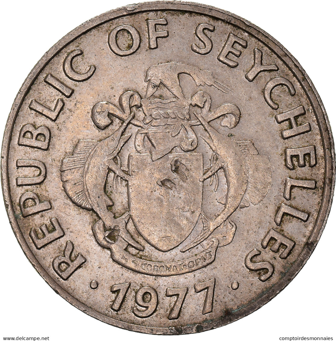 Monnaie, Seychelles, 50 Cents, 1977, British Royal Mint, TTB+, Cupro-nickel - Seychelles