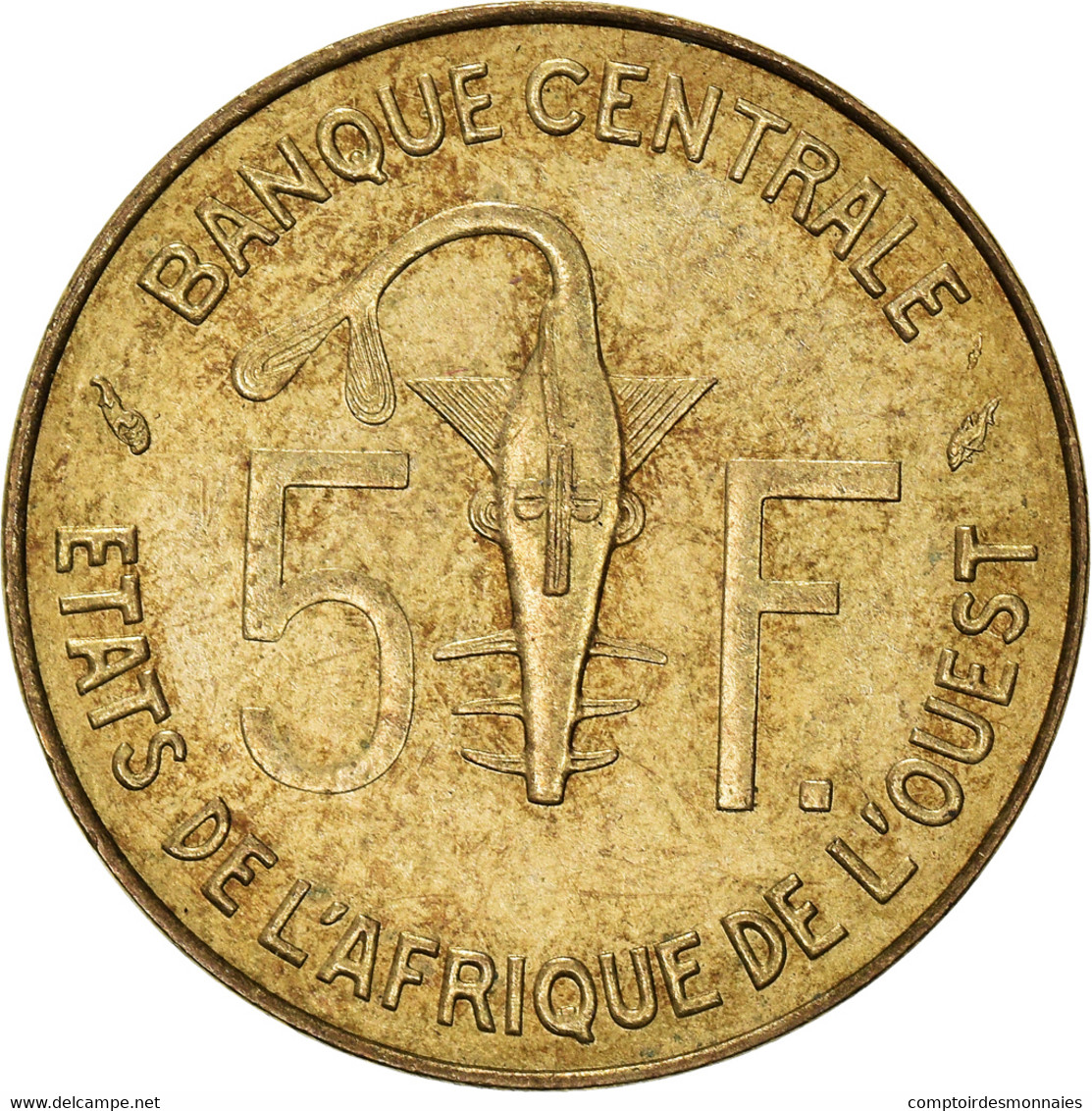 Monnaie, West African States, 5 Francs, 1987, TTB+, Aluminum-Nickel-Bronze - Côte-d'Ivoire