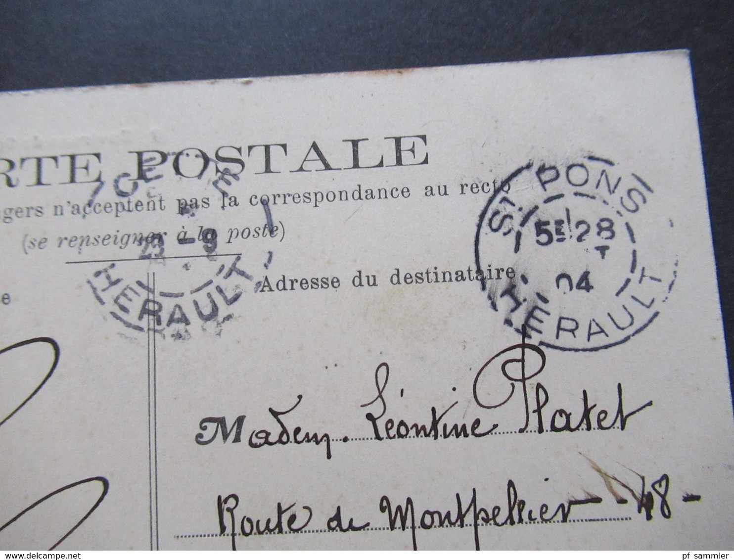 AK Frankreich 1904 Bildseitig Frankiert! Environs De St. Pons Gorges D'Heric Mit 2x Stempel St. Pons Herault - Saint-Pons-de-Thomières