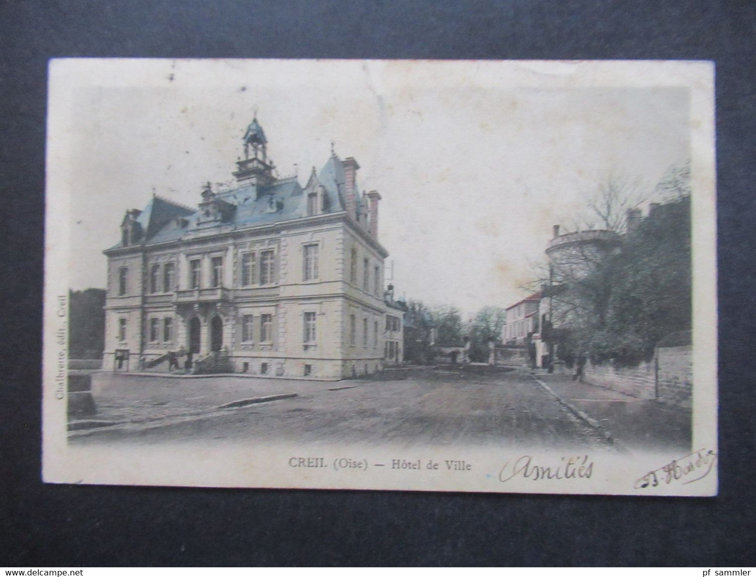 AK Frankreich Alte AK 1903 Creil (Oise) Hotel De Ville Edtion Chalbrette Als Drucksache / Imprime Versendet - Alberghi & Ristoranti