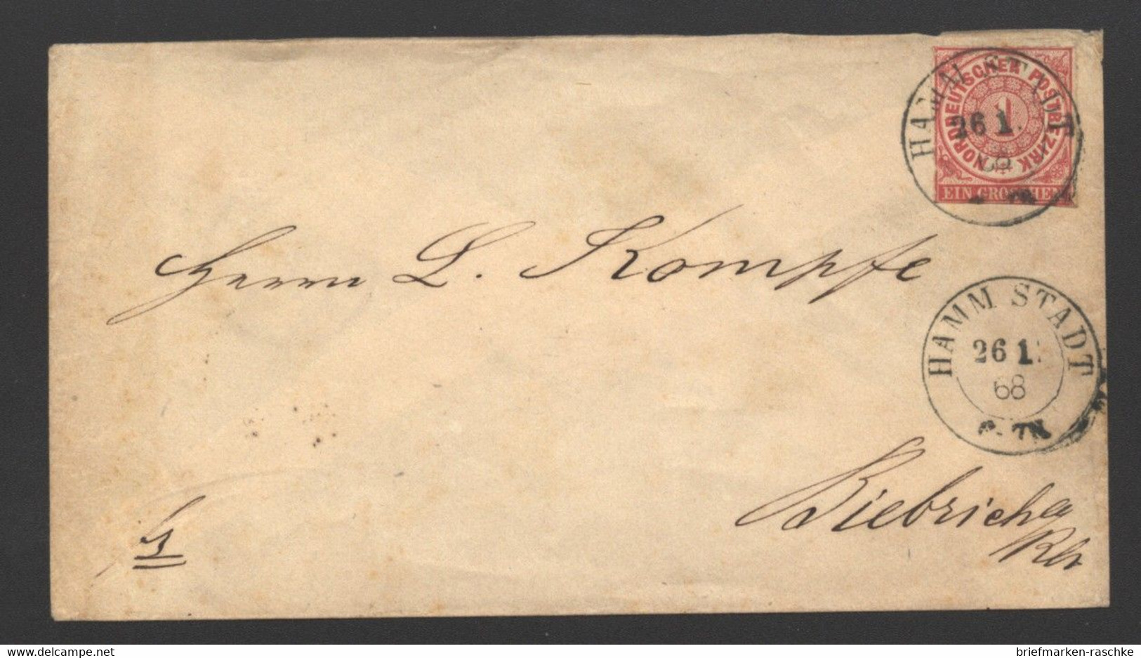 NDP,NV-Stempel,Hamm Stadt  (212) - Entiers Postaux