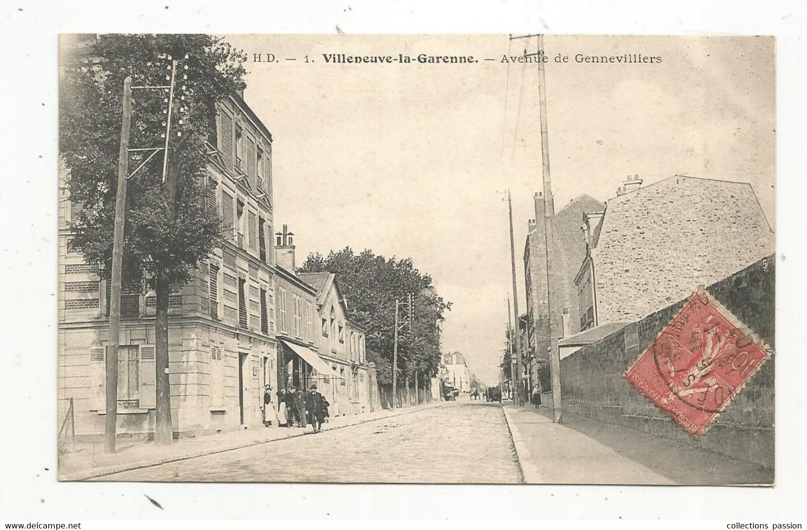 Cp ,92 , VILLENEUVE LA GARENNE, Avenue De GENNEVILLIERS  , Vierge - Villeneuve La Garenne