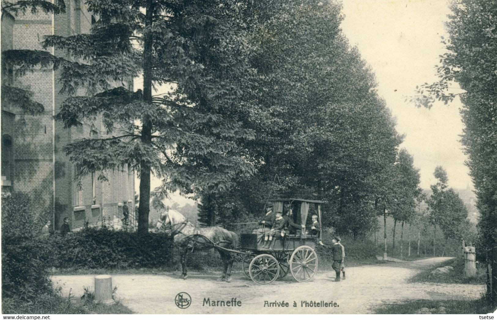 Marneffe  - Arrivée à L'Hôtellerie - Attelage - 1911 ( Voir Verso ) - Burdinne