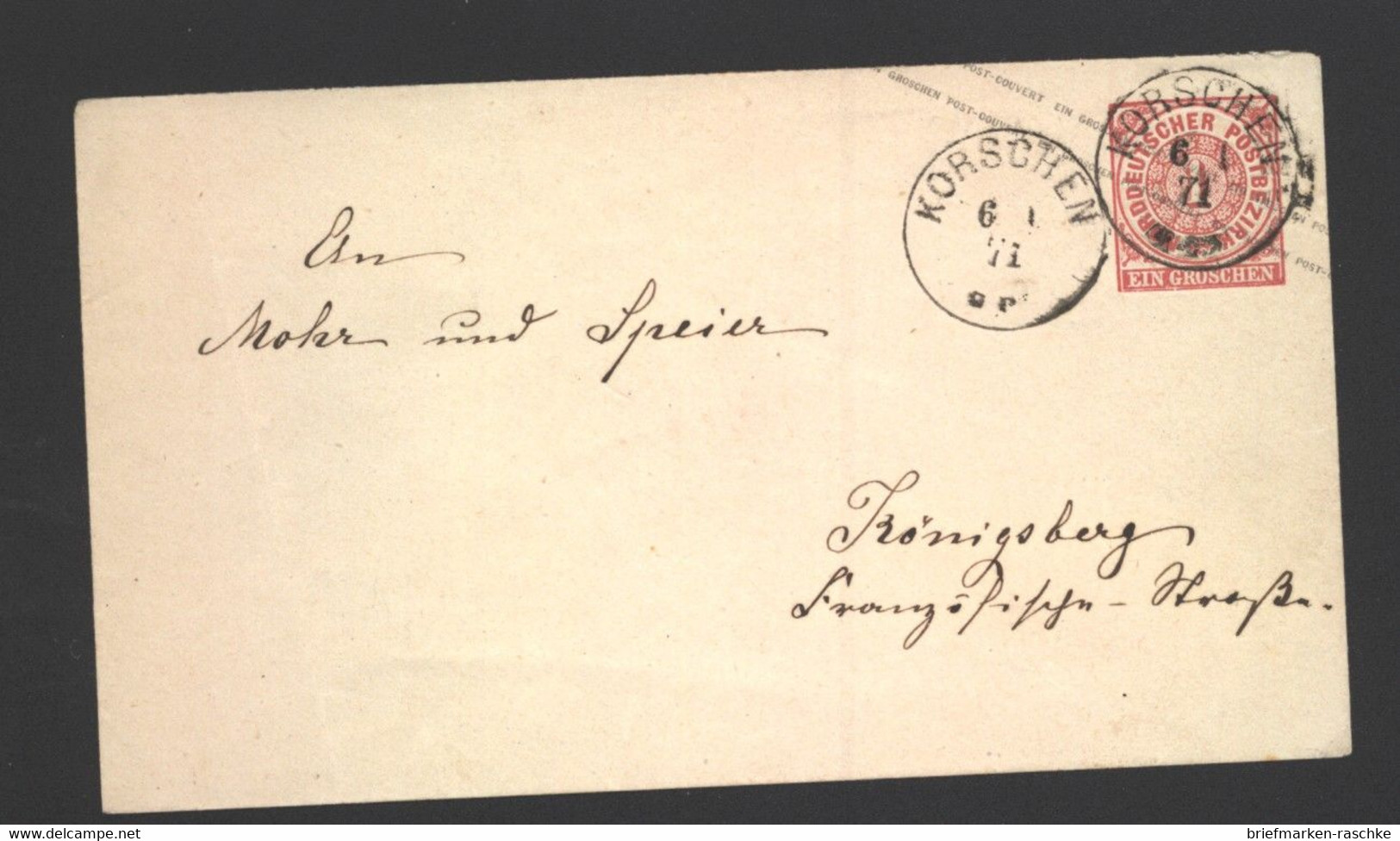 NDP,NV-Stempel,Korschen (212) - Entiers Postaux