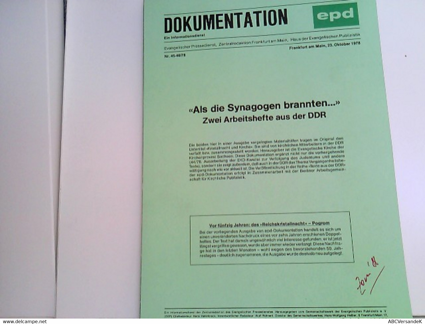 Dokumentation Epd - Ein Informationsdienst - Jodendom